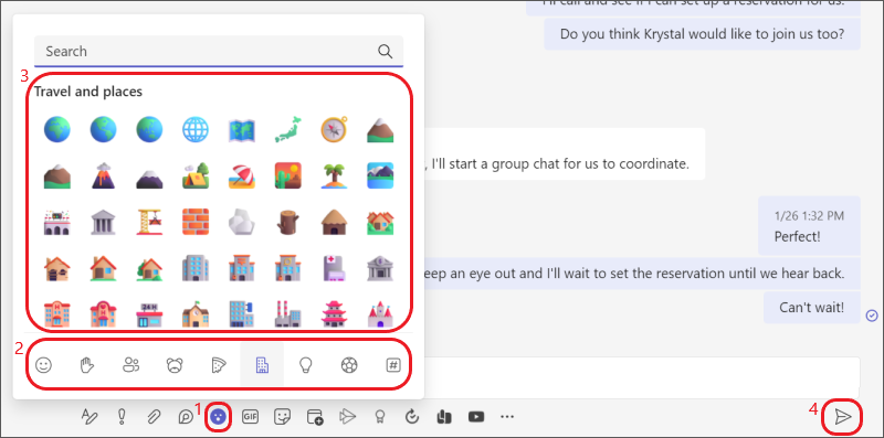 Using emoji to add fun to MS Teams messages.