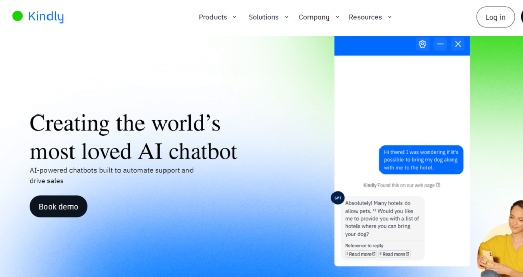 Página de inicio del robot de ventas