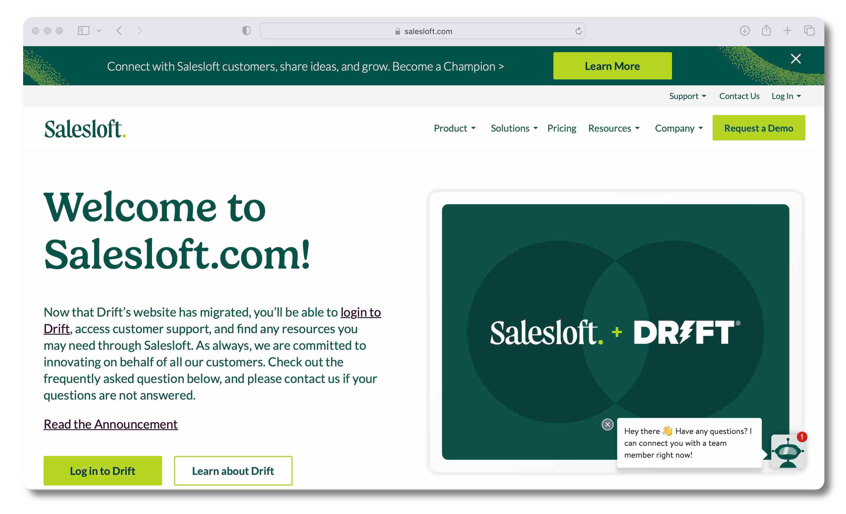 Drift (SalesLoft) Alternativa a Social Intents