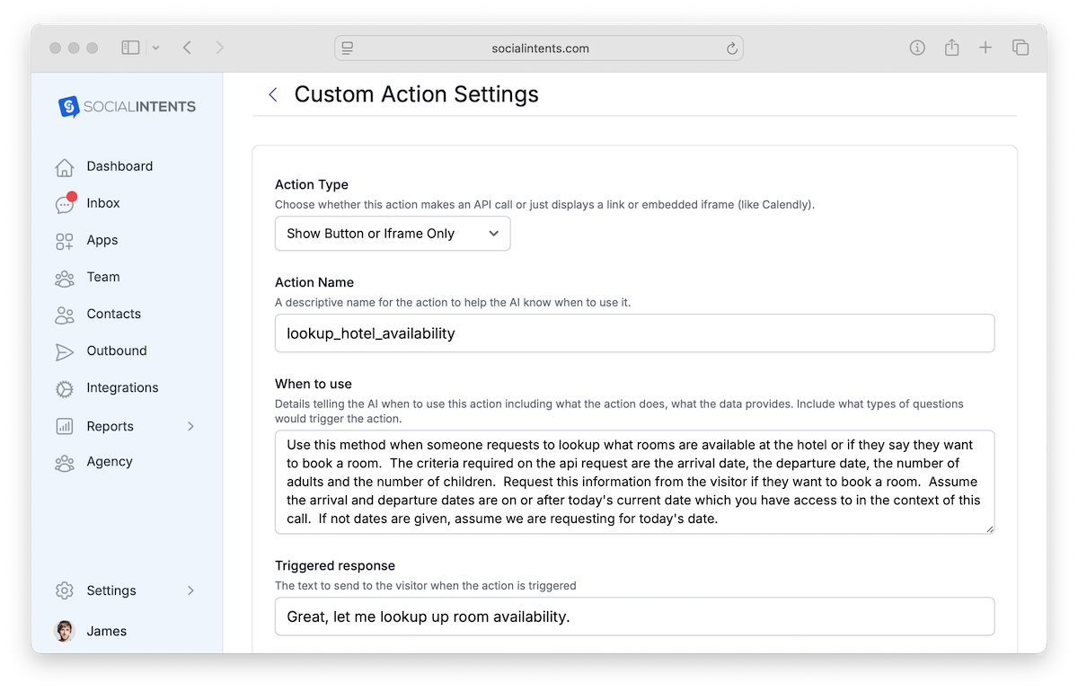 Configuración de botones personalizados AI